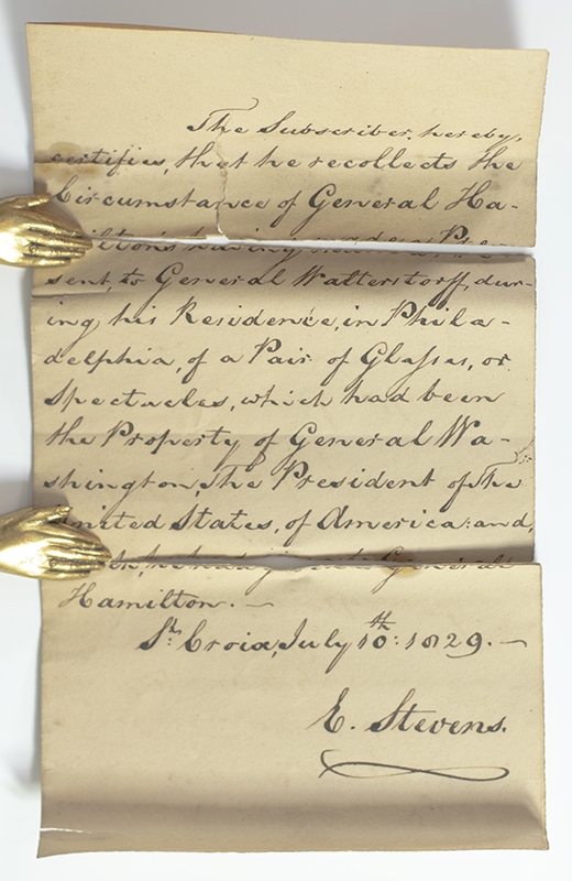 George Washington Early American Gold Frame Spectacles.