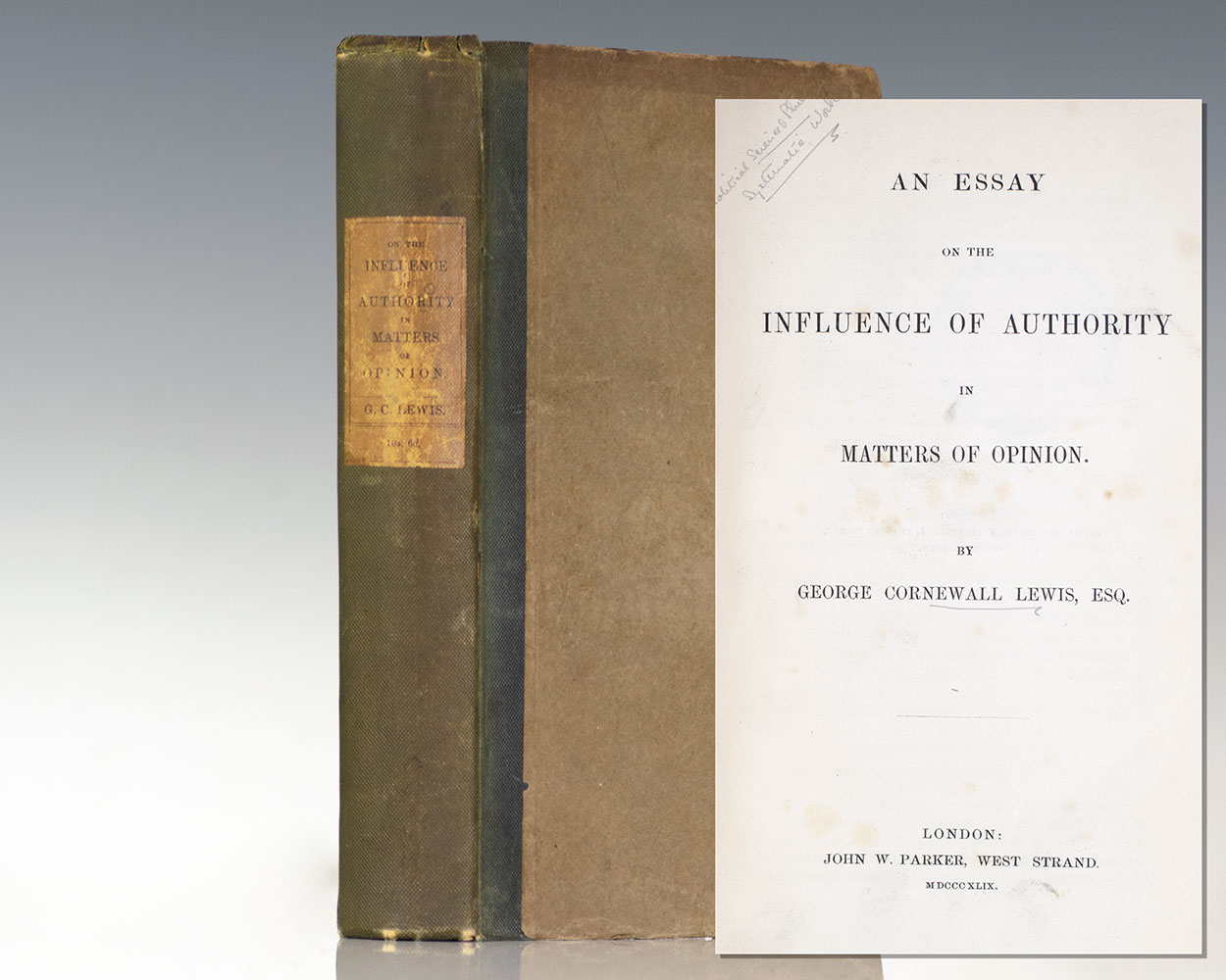 An Essay on the Influence of Authority in Matters of Opinion.