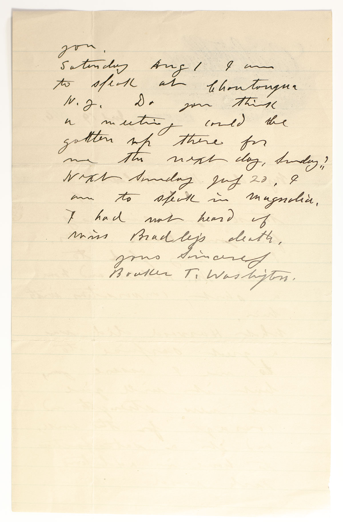 Booker T. Washington Autograph Letter Signed.