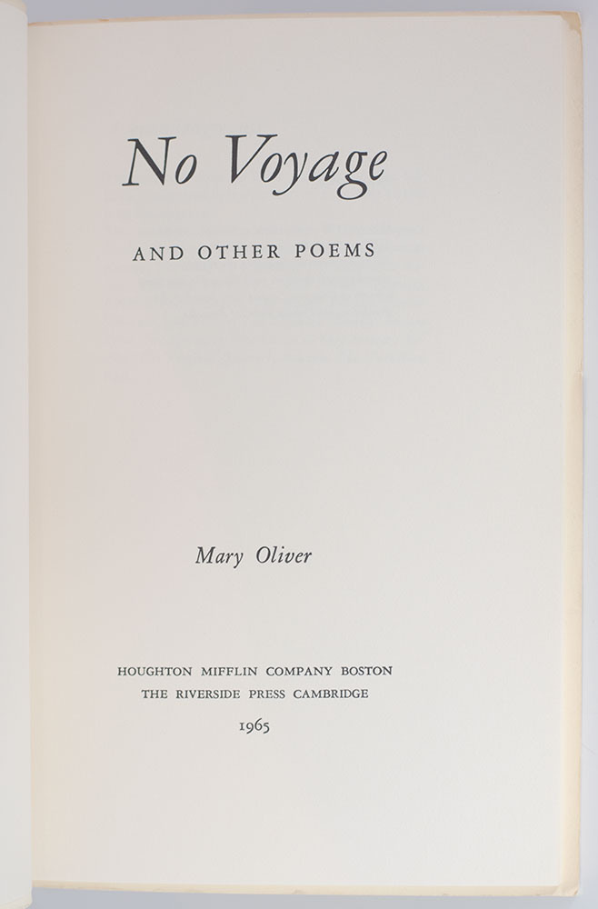 No Voyage and Other Poems.
