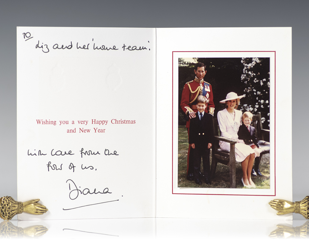 Princess Diana Signed Christmas Card.