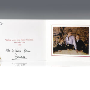 Princess Diana Signed Christmas Card.