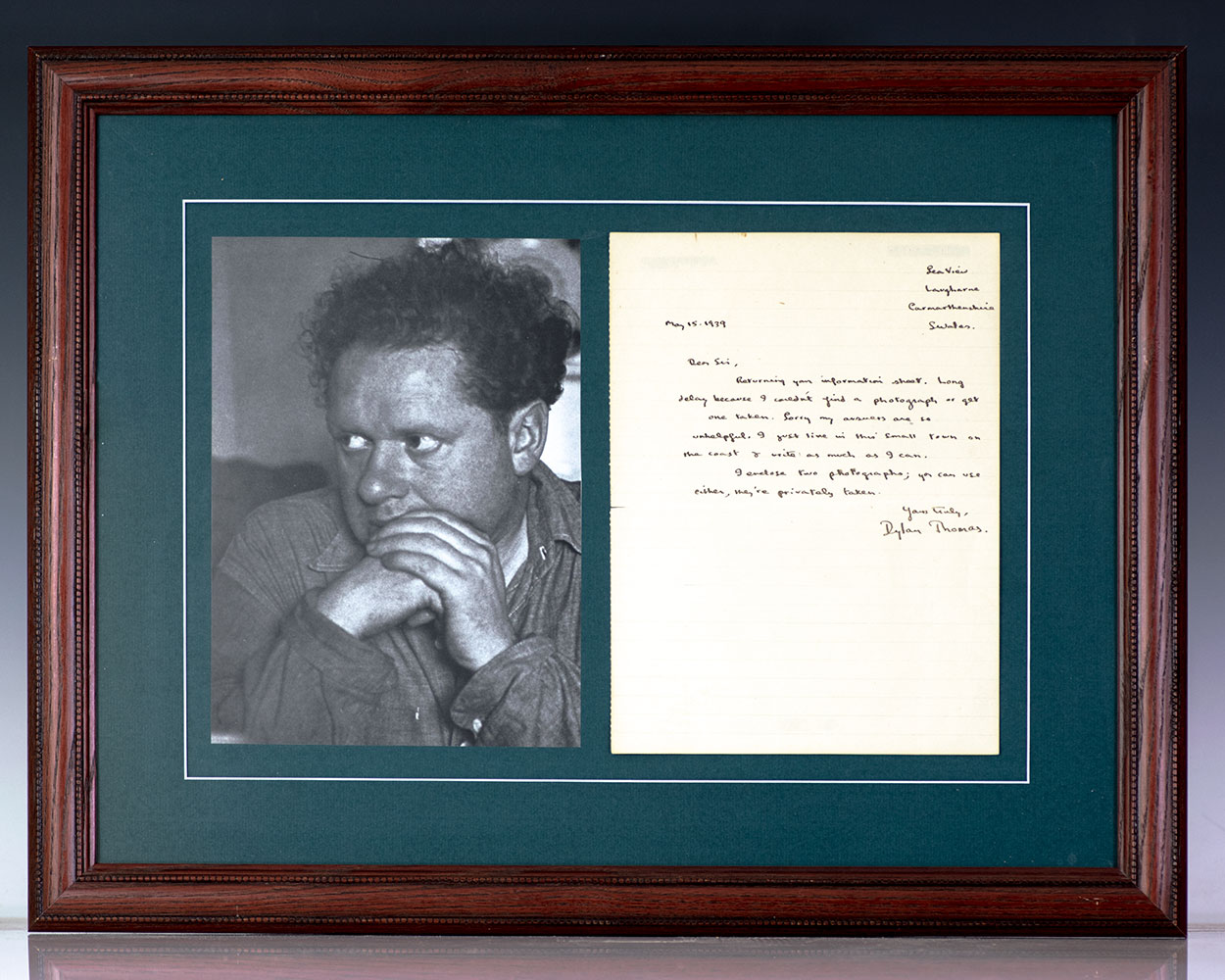 Dylan Thomas Autograph Letter Signed.