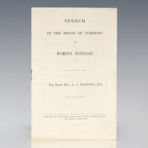 Speech In The House of Commons on Women's Suffrage.