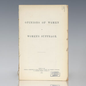 Opinions of Women on Women's Suffrage.