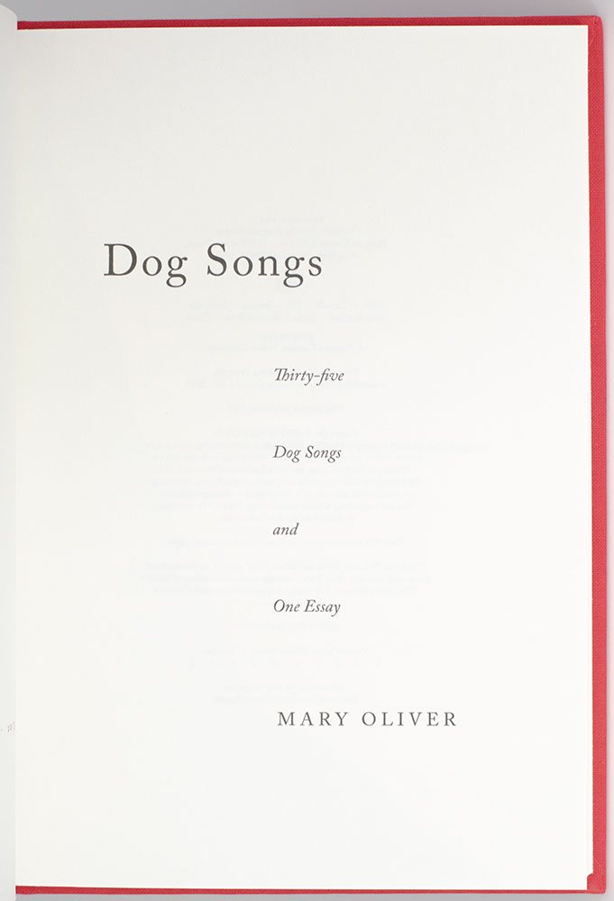 Dog Songs: Poems.