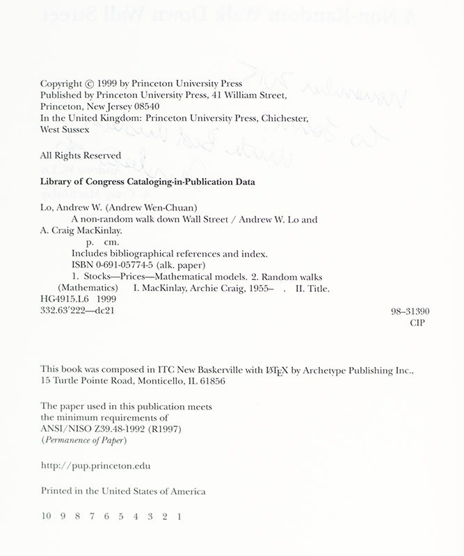 A Non-Random Walk Down Wall Street