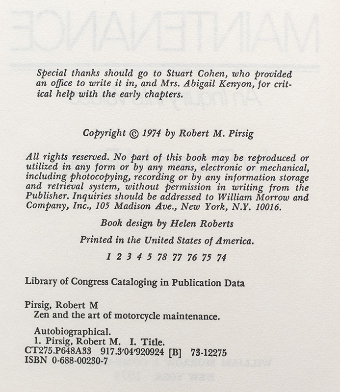 Zen and the Art of Motorcycle Maintenance: An Inquiry into Values