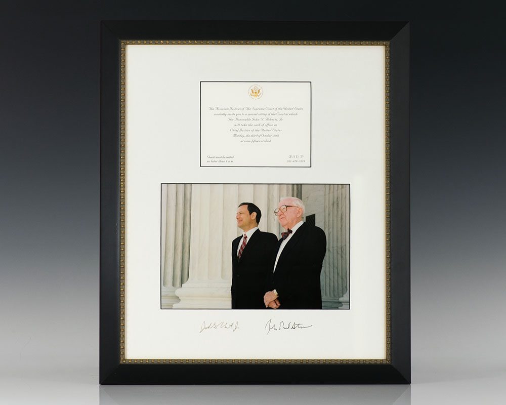 Chief Justice John G. Roberts and Associate Justice John Paul Stevens Signed.