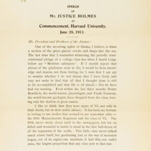 Oliver Wendell Holmes Signed Harvard University Commencement Speech.