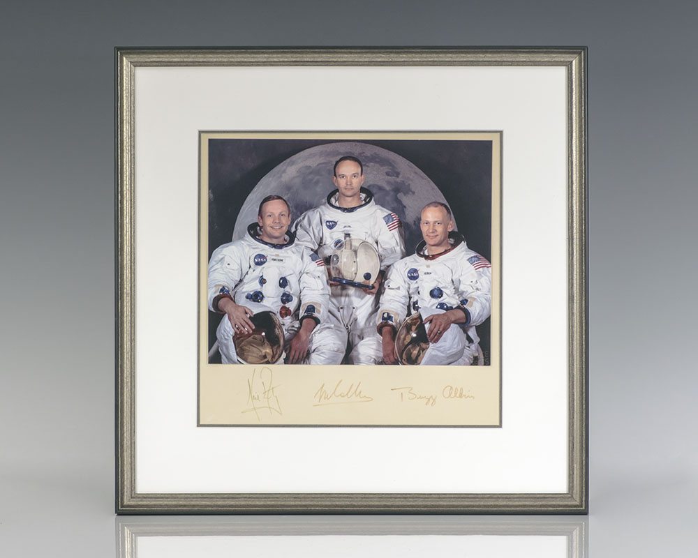 Signed Photograph of Apollo 11 Crew: Neil Armstrong, Michael Collins and Buzz Aldrin.
