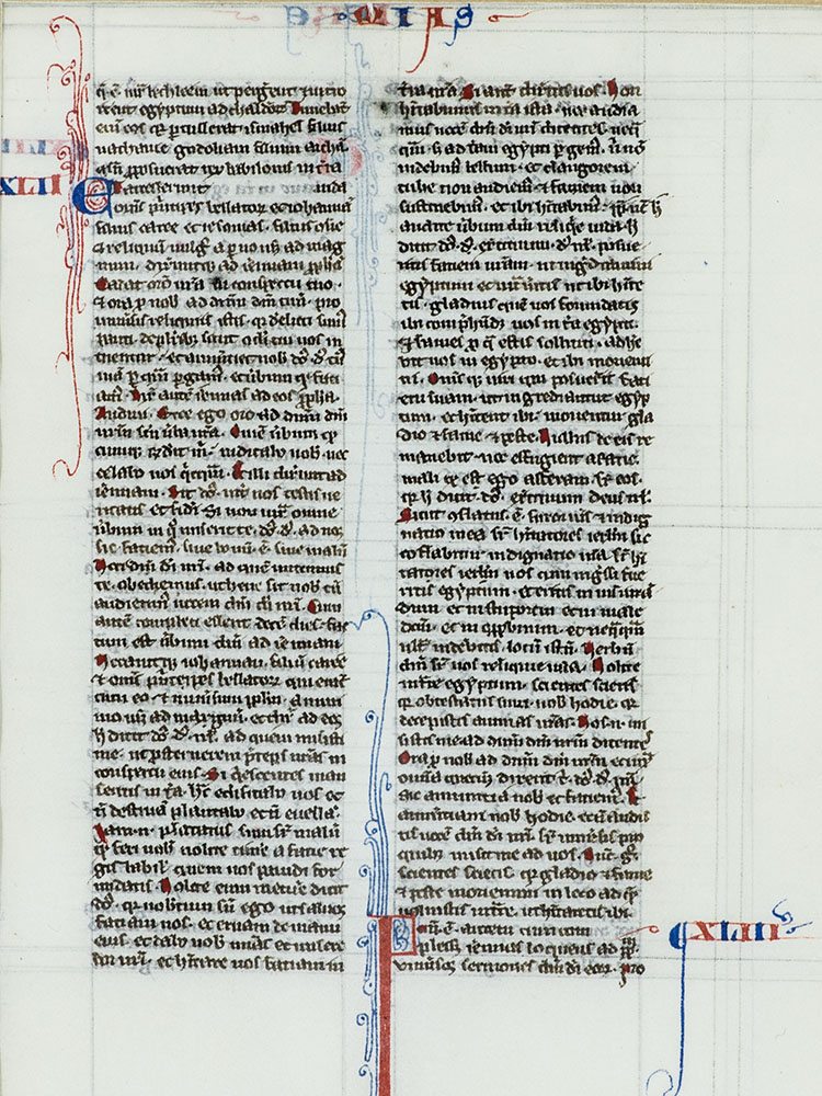 Medieval Manuscript Leaf From the Book of Jermemiah.