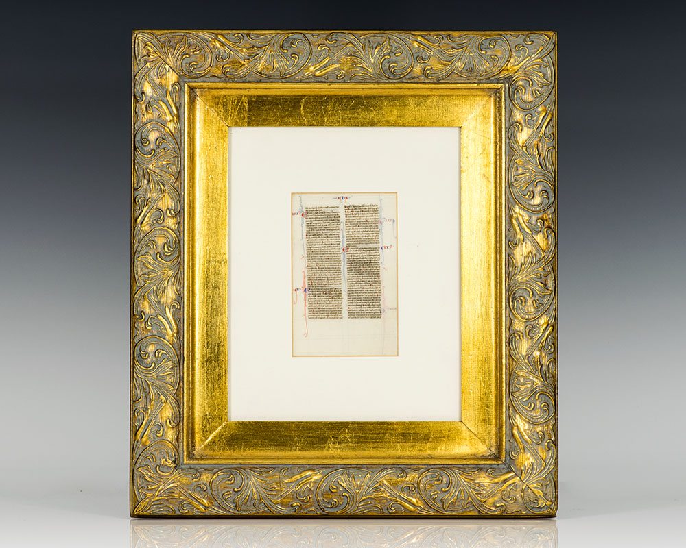 Medieval Manuscript Leaf From the Book of Zechariah.