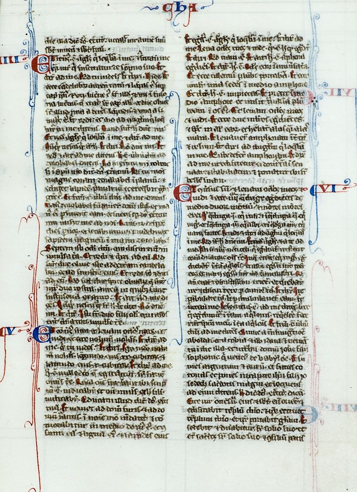 Medieval Manuscript Leaf From the Book of Zechariah.