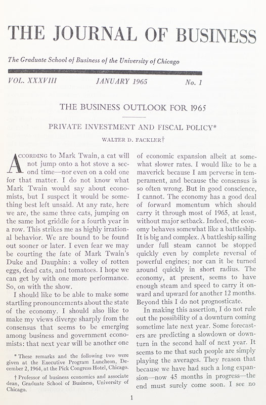 The Behavior of Stock-Market Prices (The Journal of Business: The Graduate School of Business of the University of Chicago January 1965).