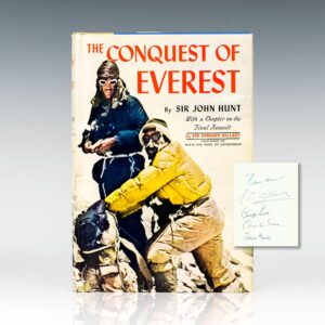 First Edition of Conquest of Everest; signed by John Hunt, Edmund Hillary, George Lowe, Charles Evans and James Morris