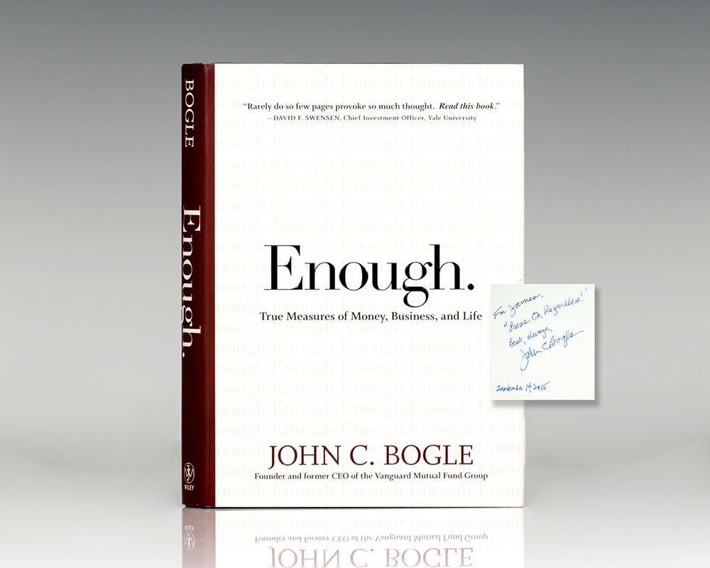 Enough: True Measures of Money, Business, and Life.