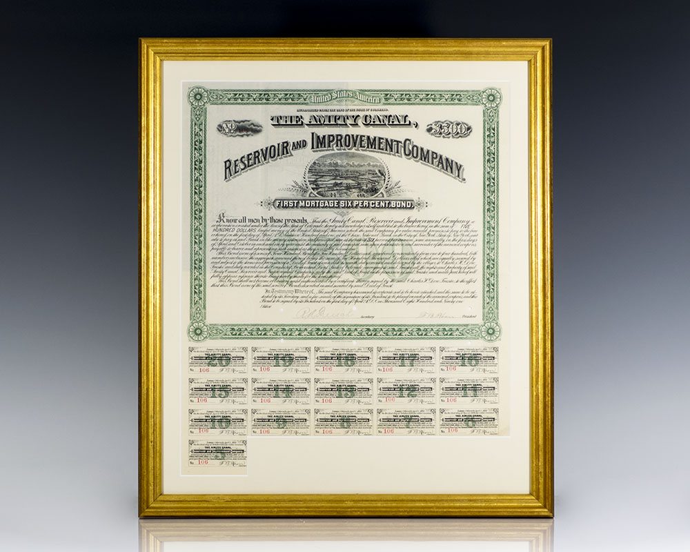 Charles Dow Signed Mortgage Bond