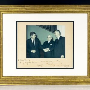 Signed Photograph of John F. Kennedy, Lyndon B. Johnson and Harry S. Truman.