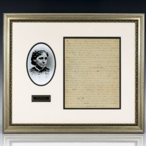 Louisa May Alcott Manuscript Leaf.