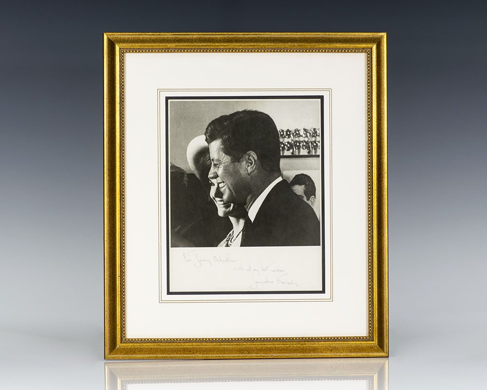 Jacqueline Kennedy Signed Photograph of President John F. Kennedy.