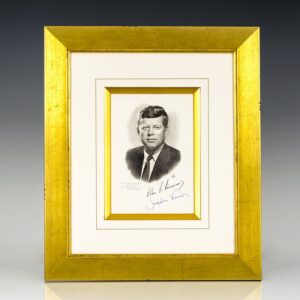 Jacqueline Kennedy Signed Engraving of John F. Kennedy.