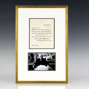 David Ben-Gurion Signed Document Honoring the Loss of an Israeli Soldier.