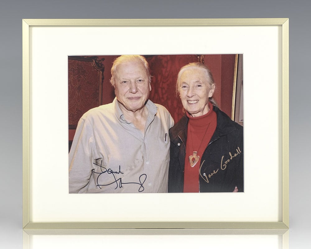 David Attenborough and Jane Goodall Signed Photograph.