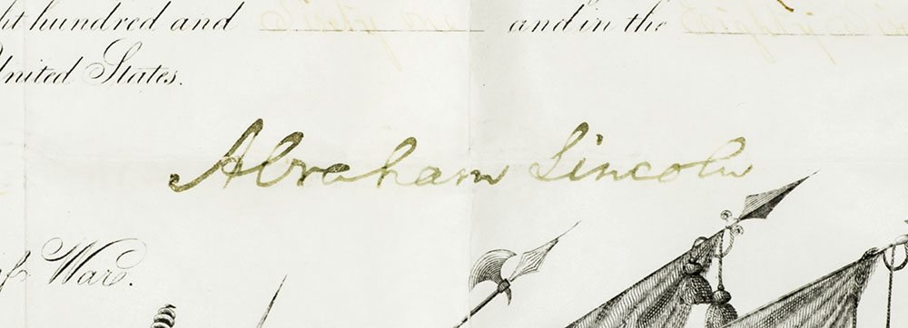 Abraham Lincoln Military Commission Signed.