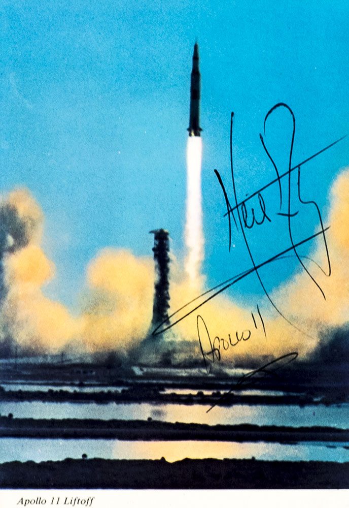 Neil Armstrong Signed Apollo 11 Liftoff.