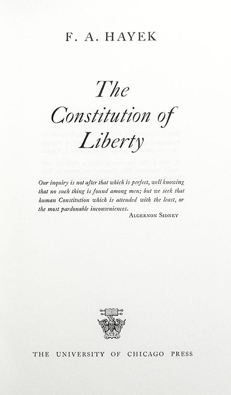 The Constitution of Liberty