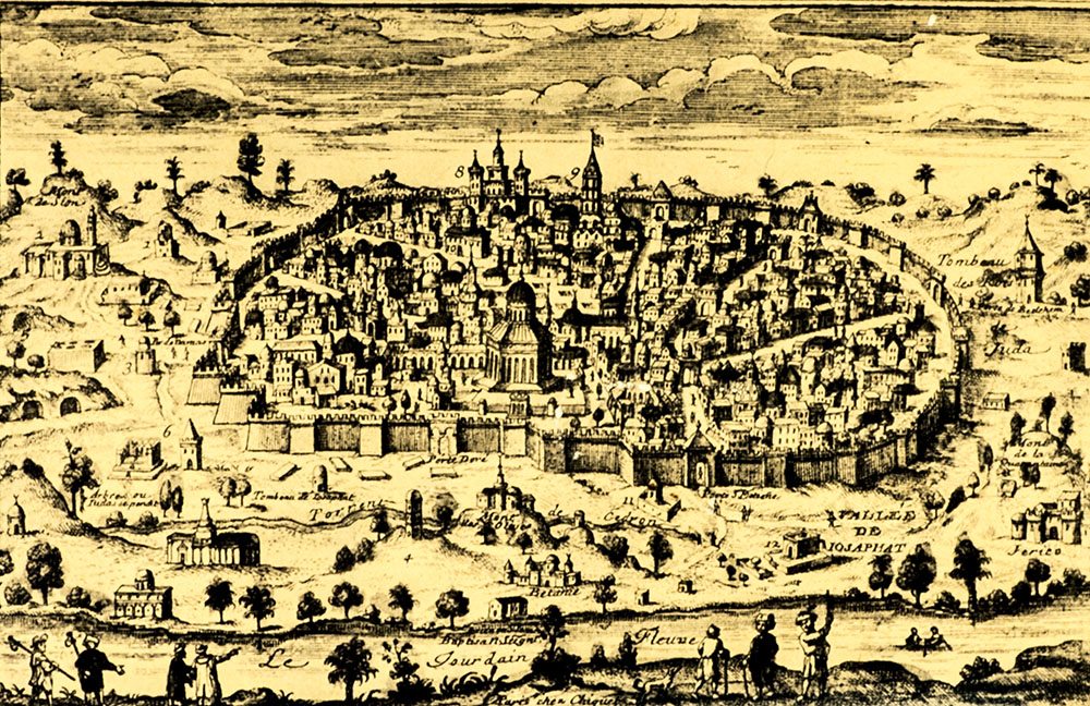 18th Century Map of the Holy City of Jerusalem.