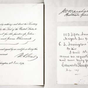 Collection of documents signed by President Grant and eight members of his presidential administration.