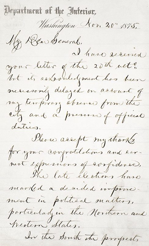 Collection of documents signed by President Grant and eight members of his administration.