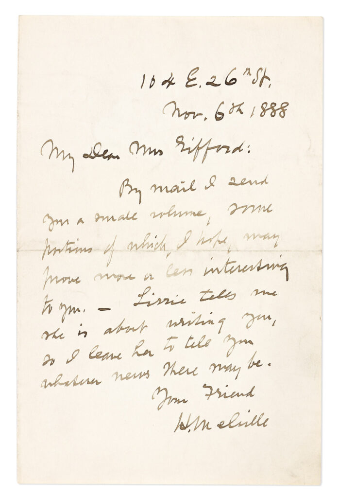 Herman Melville Autograph Letter Signed.