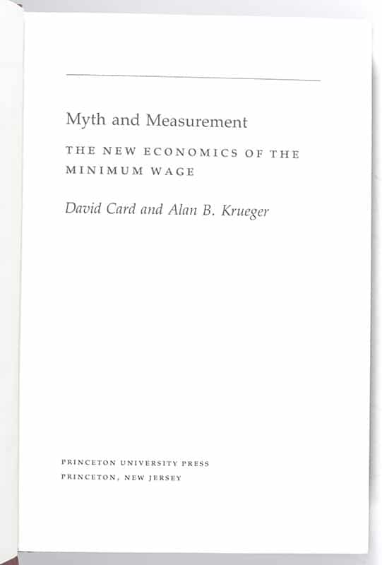 Myth and Measurement: The New Economics of the Minimum Wage