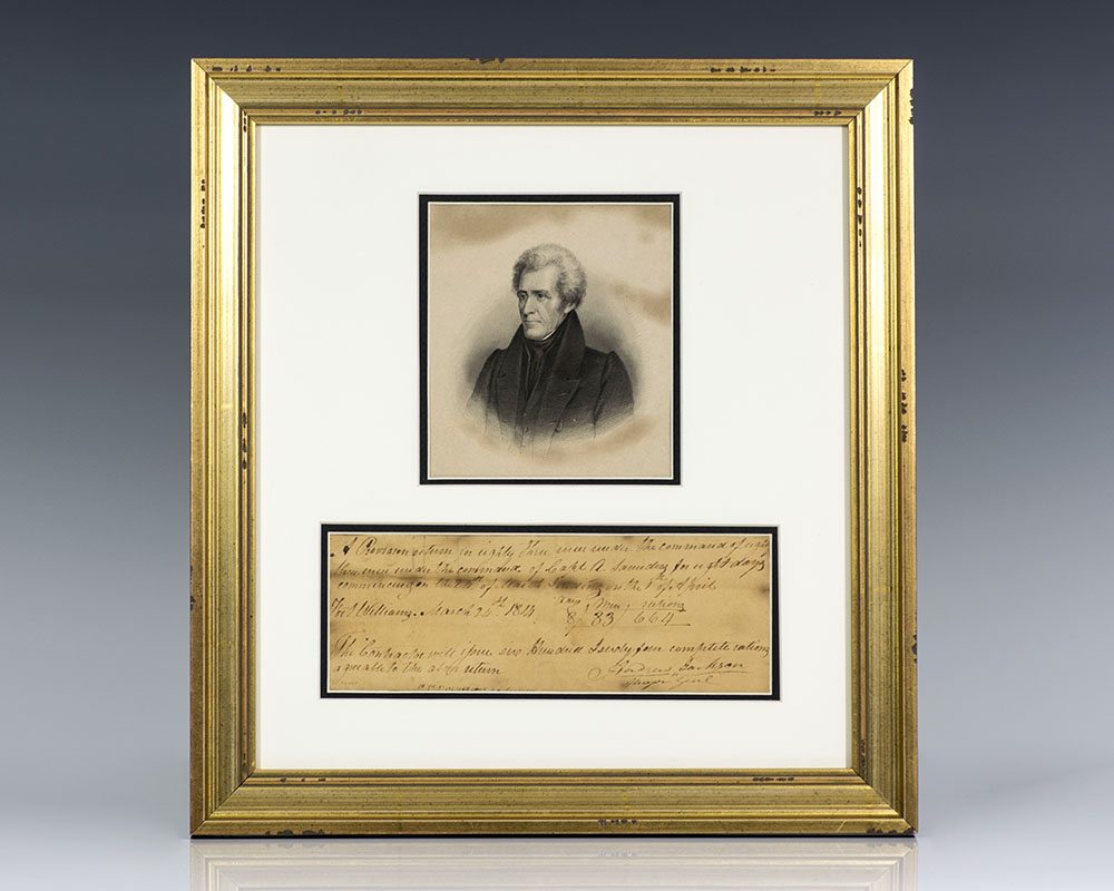 Andrew Jackson Autographed Document Signed.