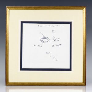 Tom Stoppard Original Signed Drawing.