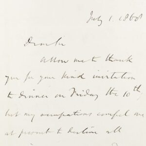 John Stuart Mill Autographed Letter Signed