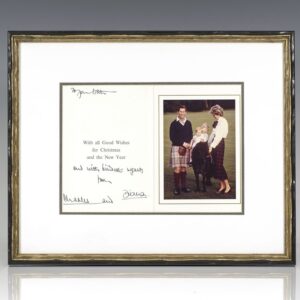 Princess Diana and Prince Charles Signed Christmas Card.
