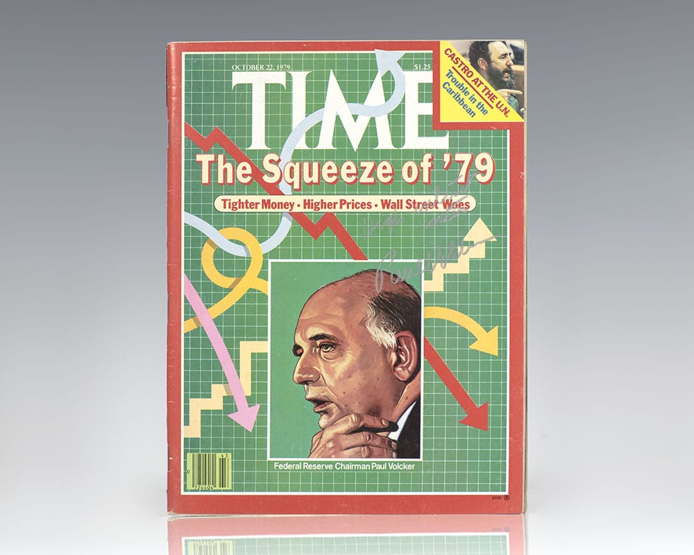 Paul Volcker Signed Time Magazine.