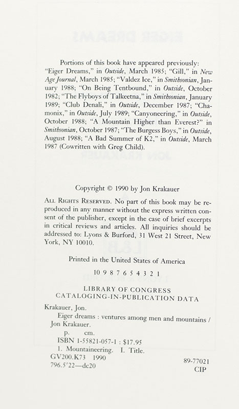 Eiger Dreams: Ventures Among Men And Mountains