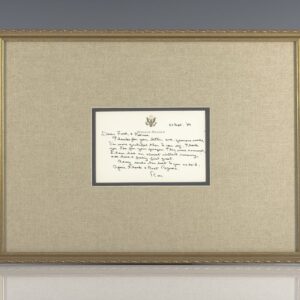 Ronald Reagan Autographed Note Signed.