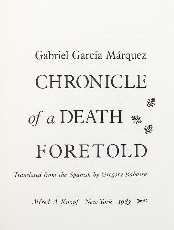 Chronicle of a Death Foretold