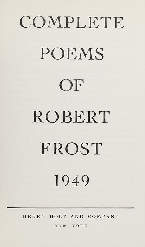 Complete Poems of Robert Frost, 1949