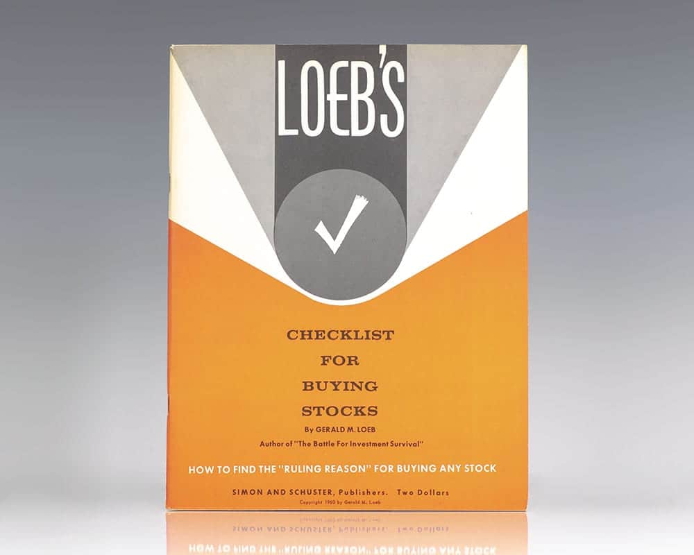 Loeb’s Checklist For Buying Stocks.