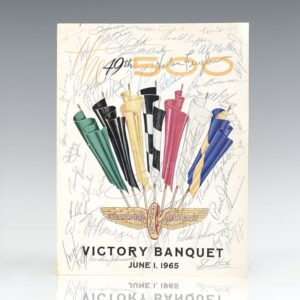 Indianapolis 500 Victory Dinner Menu Signed