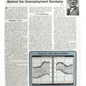 Behind the Unemployment Numbers