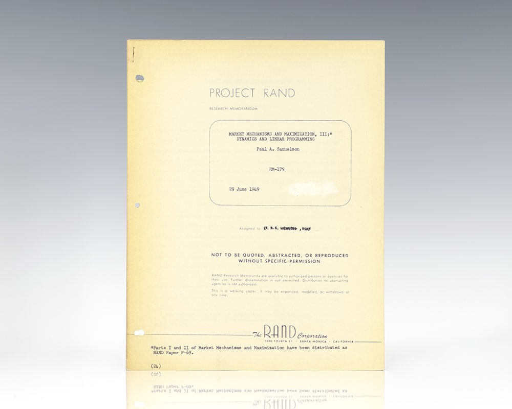 Market Mechanisms and Maximization, III: Dynamics and Linear Programming