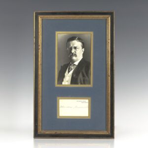 Theodore Roosevelt Signed White House Card.